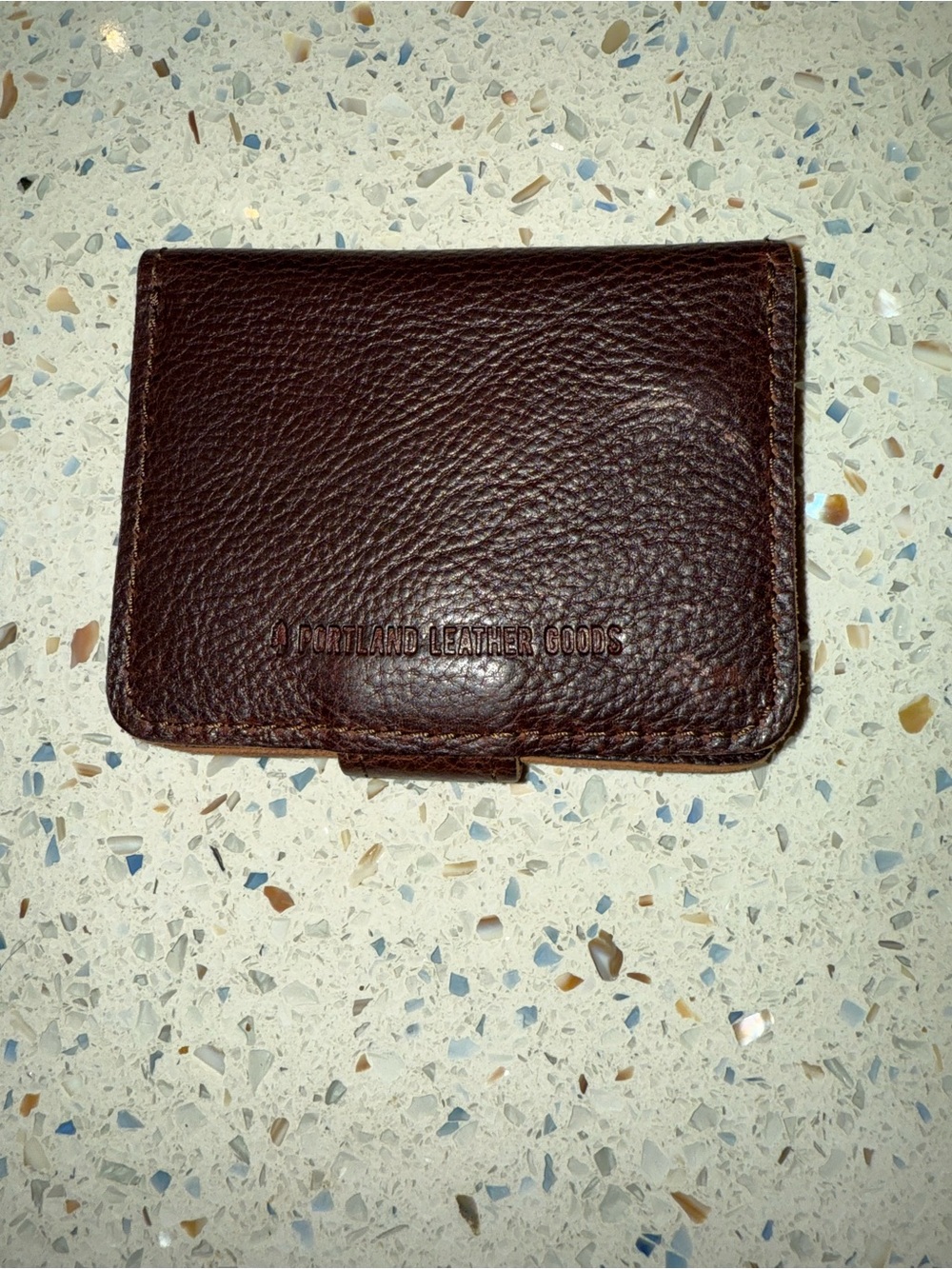 Portland Leather Dark Brown Pebbled Leather Card Holder